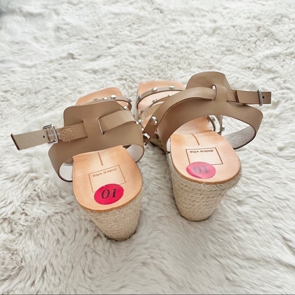 DOLCE VITA | NWOT Marrio Studded Espadrille Wedge Sandals Size 10 - Picture 7 of 11